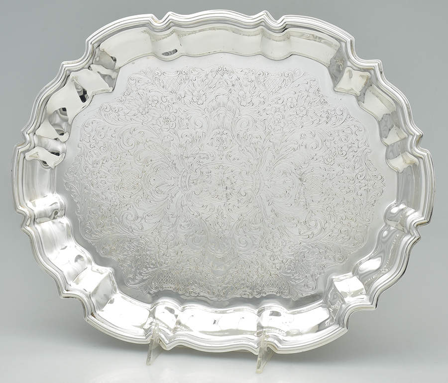 Silverplate Hollowware 14" Oval Footed Tray by Eales 1779 (Leonard Silver)-1