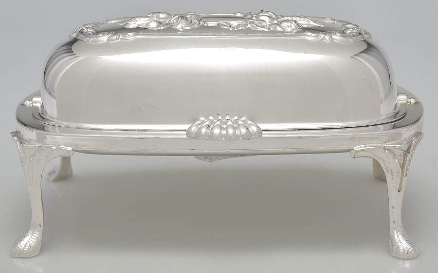 Silverplate Hollowware 1/4 Lb Roll Top Butter No Glass Liner by English Silver Mfg Co.-1