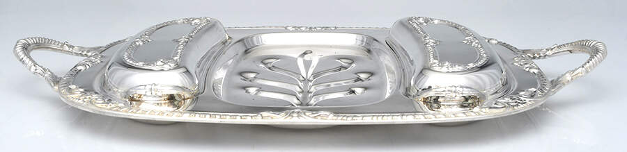 Silverplate Hollowware 3-Part Covered Platter with Well by English Silver Mfg Co.-1