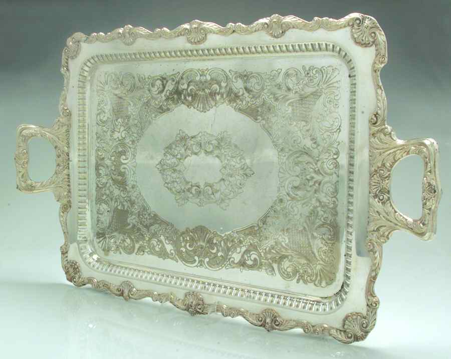 Silverplate Hollowware 25" Waiter Tray by English Silver Mfg Co.-1
