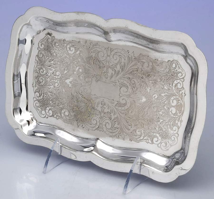 Silverplate Hollowware Sterling Card Tray by English Silver Mfg Co.-1