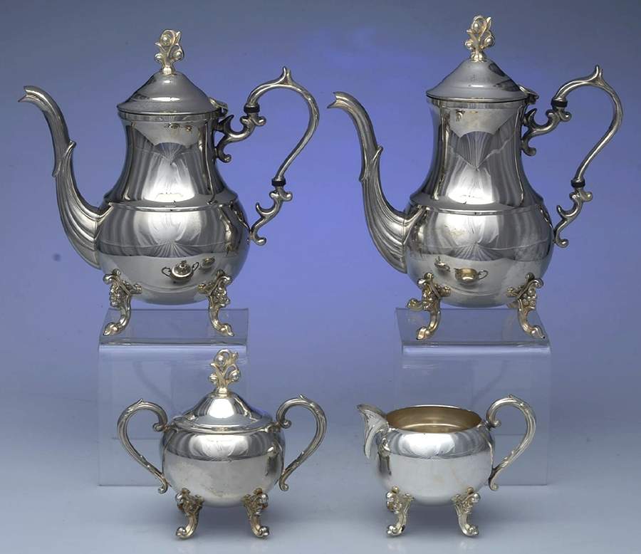Silverplate Hollowware (4 Piece) Silverplate Tea Set by English Silver Mfg Co.-1