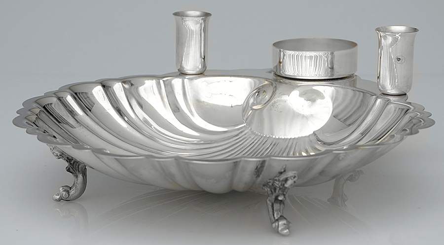 Silverplate Hollowware Silverplate Shrimp Cocktail Shell Bowl by English Silver Mfg Co.-1