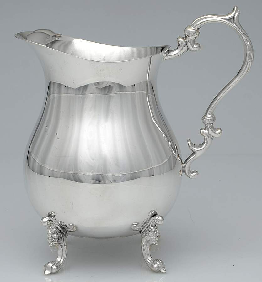 Silverplate Hollowware Plated Water Pitcher with Ice Lip by English Silver Mfg Co.-1