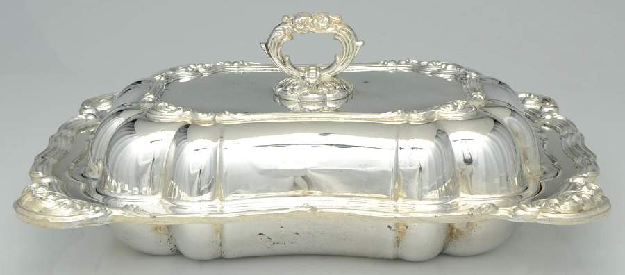 Silverplate Hollowware 13" Oval Double Vegetable by English Silver Mfg Co.-1