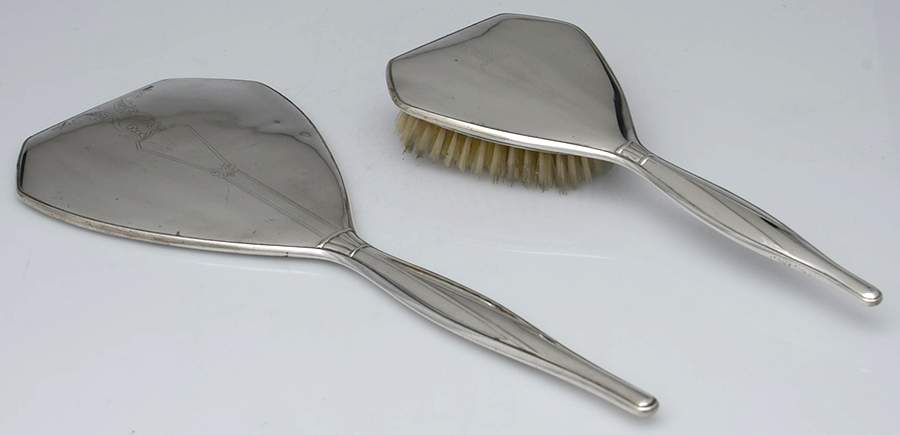 Sterling Hollowware 2 Pc Vanity Set (Hair Brush and Mirror) by Elgin-American Mfg-1