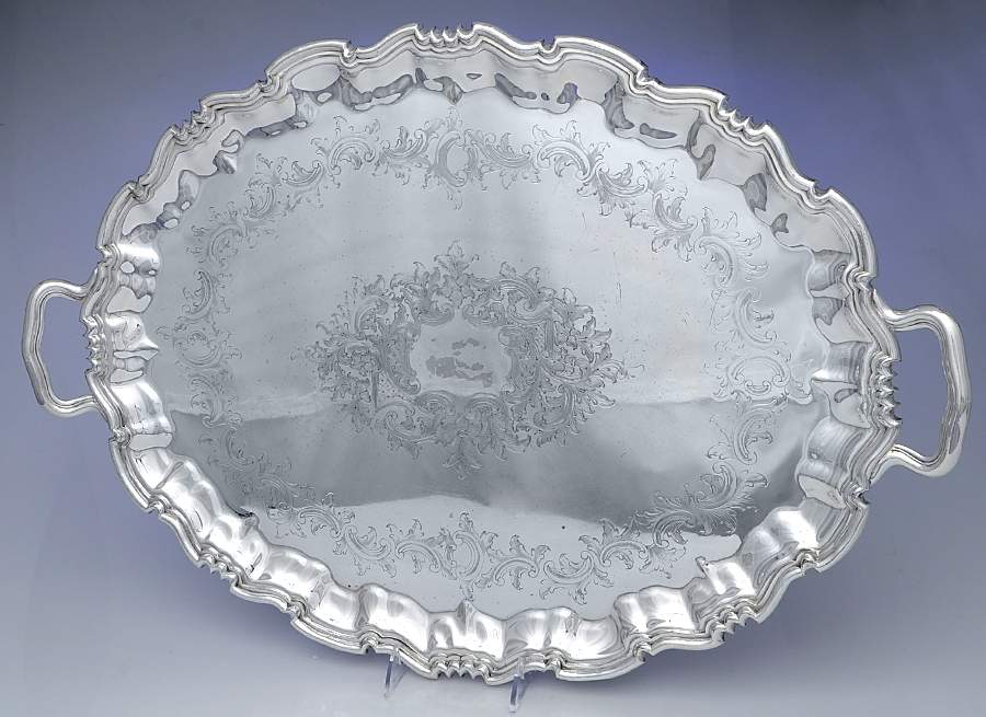 Silverplate Hollowware Large Silverplate Waiter Tray by EG  Webster-1