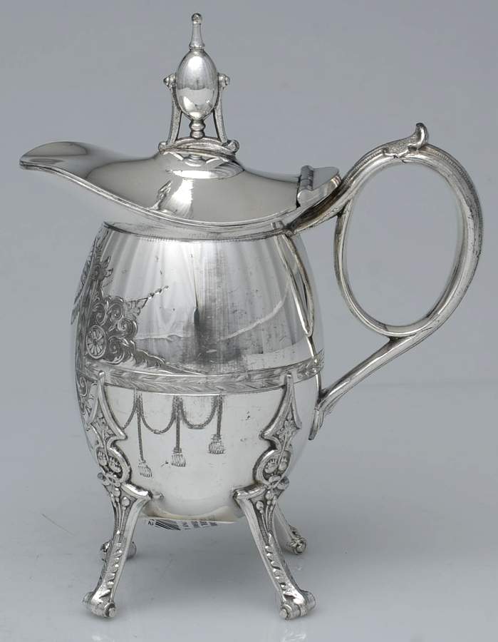 Silverplate Hollowware Creamer & Hinged Lid by EG  Webster-1