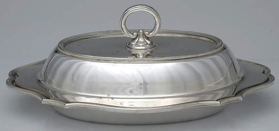 Silverplate Hollowware (2 Pc) 11" Oval Double Vegetable by EG  Webster-1