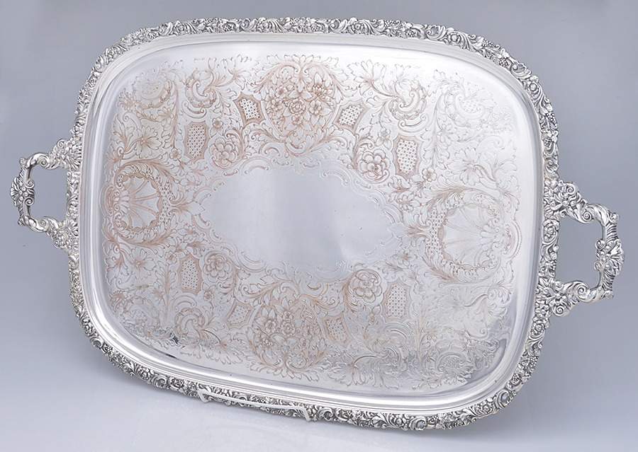 Silverplate Hollowware 24" Waiter Tray by EG  Webster-1