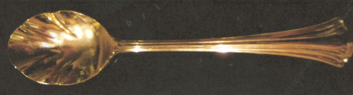 St Joan (Gold Electroplate) Sugar Shell Spoon by Excel-1