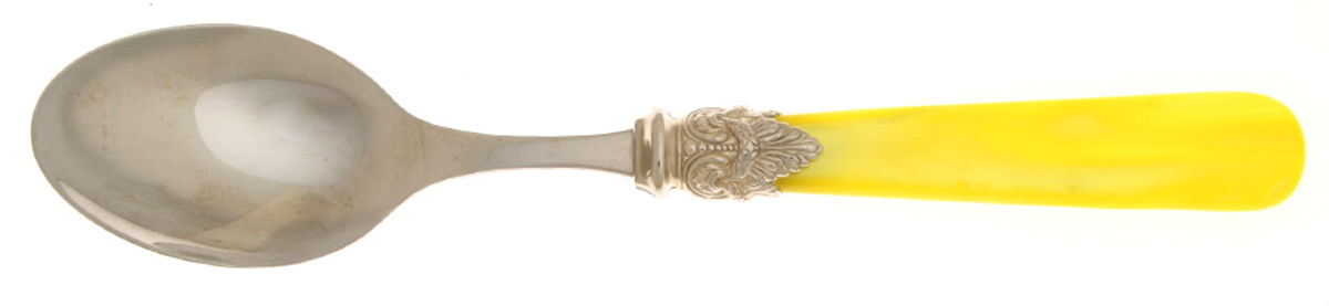 Napoleon-Pearl Yellow (Stainless) Oval Place Soup Spoon by EME Flatware-1