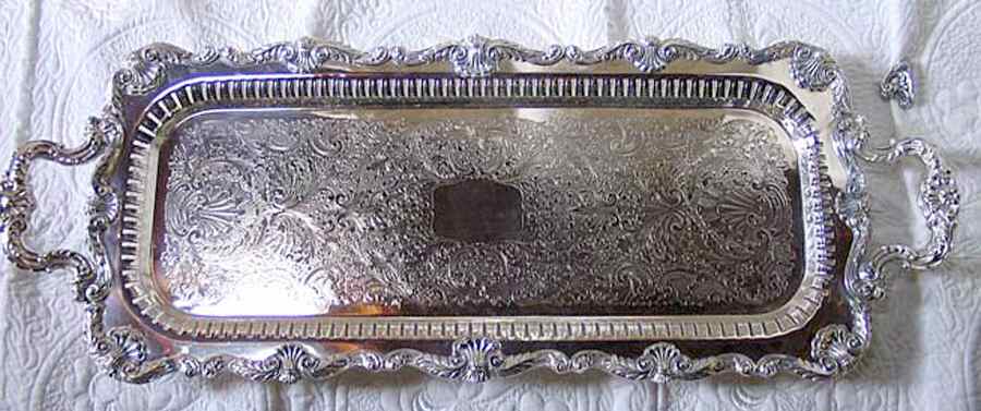 5791-X (Silverplate, Hollowware) Silverplate Waiter Tray by English Silver Mfg Co.-1