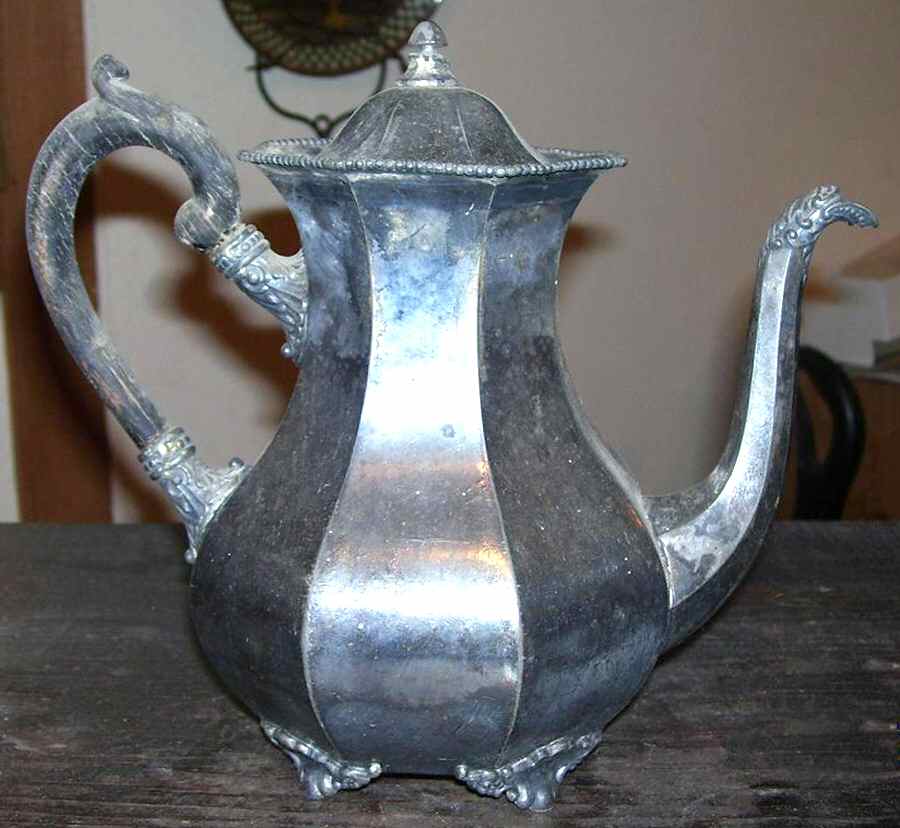 56 (Silverplate, Hollowware) Silverplate Coffee Pot by EG  Webster-1