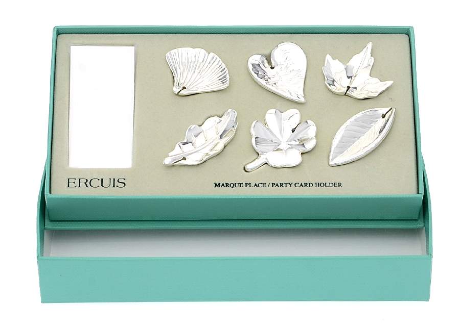 Silverplate Hollowware (Set of 6) Place Card Holder by Ercuis-1