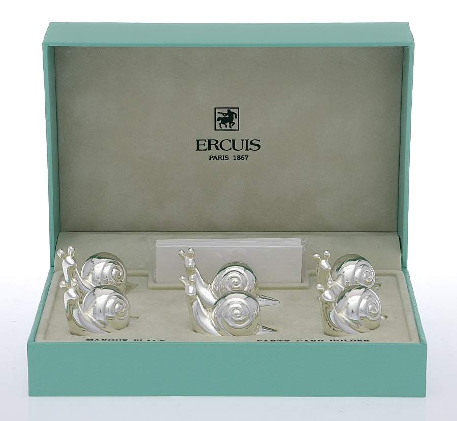 Silverplate Hollowware (Set of 6) Place Card Holder by Ercuis-1