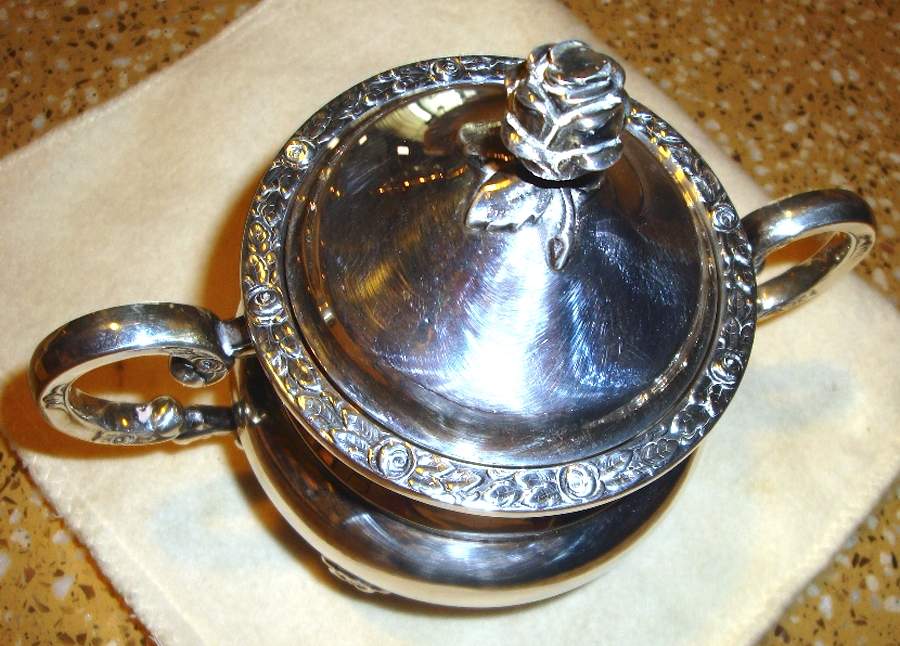 EUF5 (Sterling, Hollowware) Sugar Bowl & Lid by Eugen Ferner-1