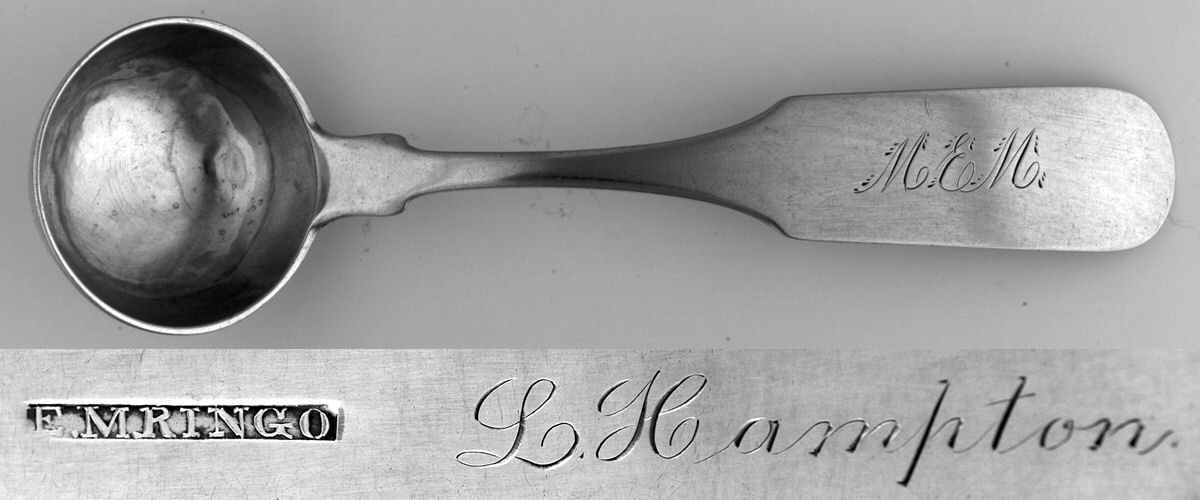 Coin Silver Flatware Solid Piece Cream Ladle by Elijah M Ringo-1
