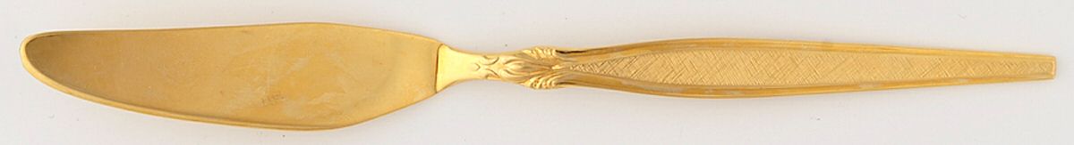 Peeress (Gold Electroplate) Flat Handle Master Butter Knife by Eldan-1