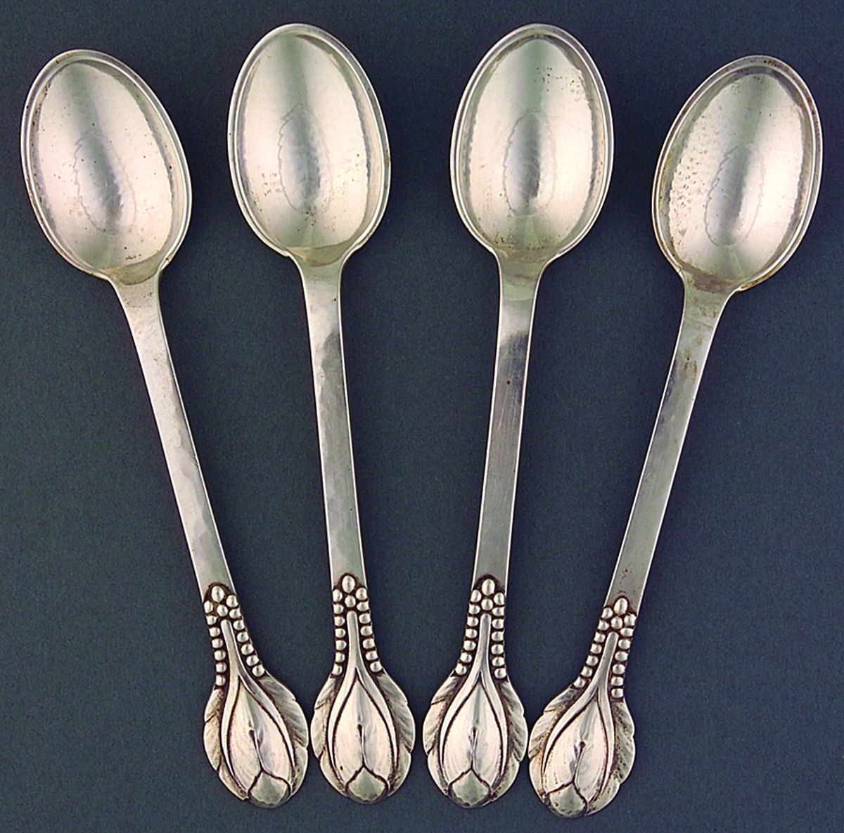 EVD7 (Sterling) Tea/Five O Clock Spoon - Set of 4 by Evald Nielsen-1