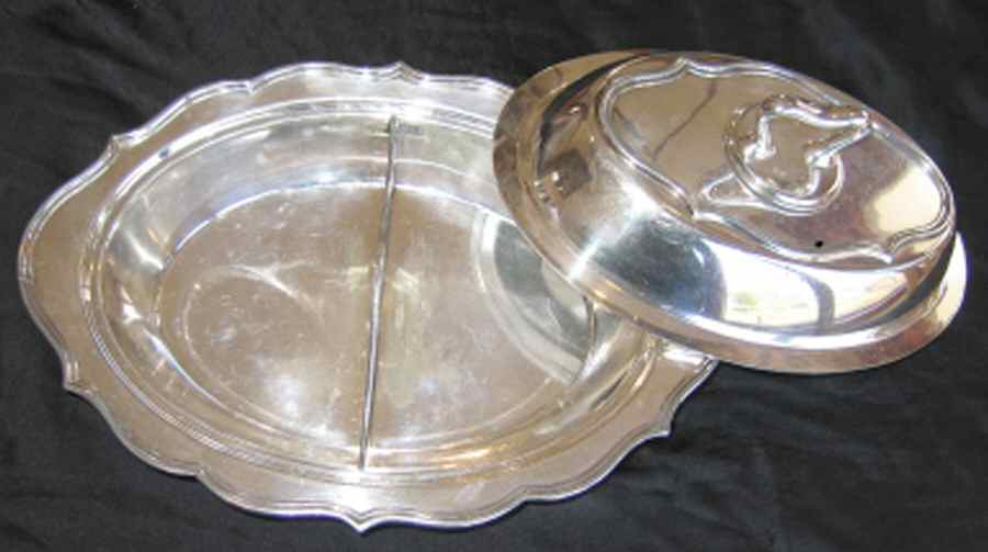 41-81 (Silverplate, Hollowware) Plated Divided Double Vegetable Bowl by EG  Webster-1