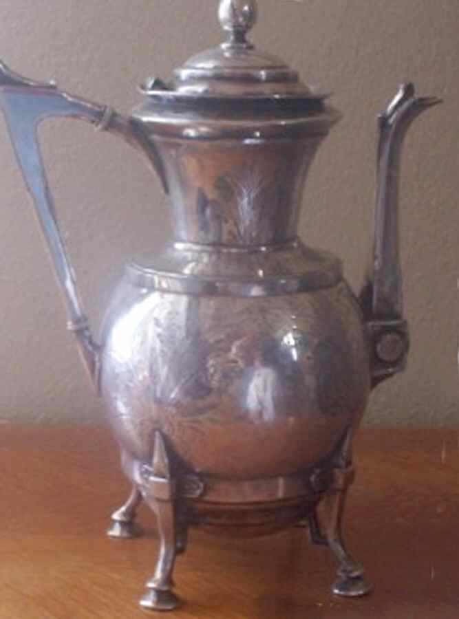 22 (Silverplate, Hollowware) Silverplate Coffee Pot by EG  Webster-1