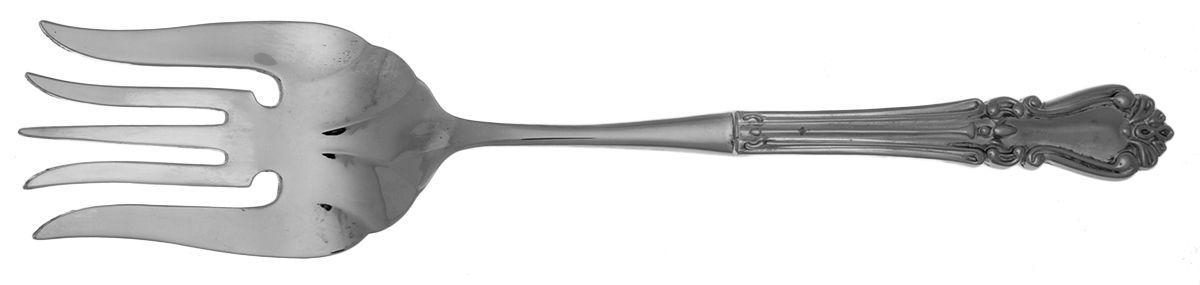 Baroque (Silverplate) Large Cold Meat Serving Fork, Plated Tines by Elegance Silver-1