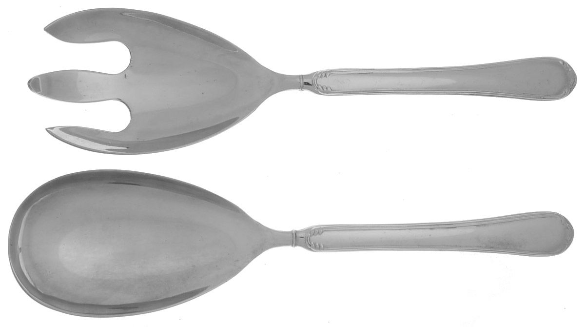 Rim (Silverplate) 2-Piece Salad Set with Silverplate Bowl by Elegance Silver-1