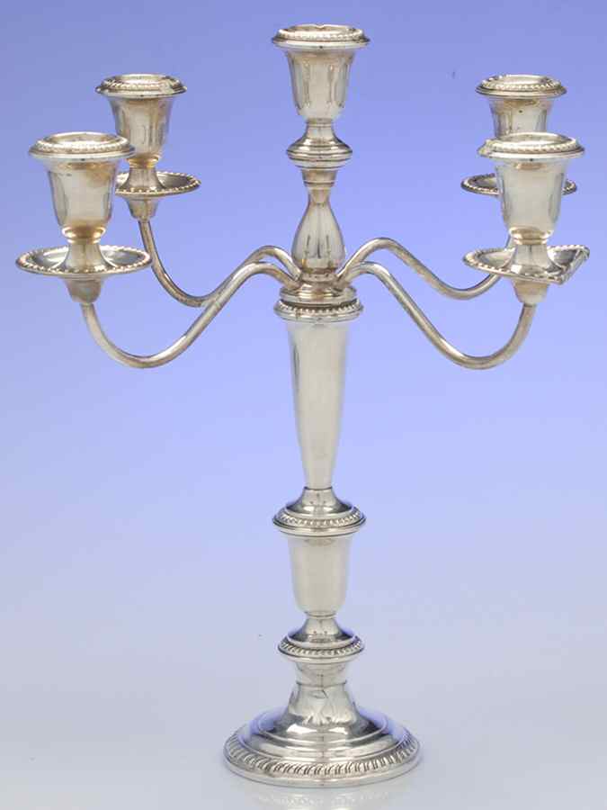 Sterling Candlesticks 14" 5 Light Candelabra by Empire Silver Co-1