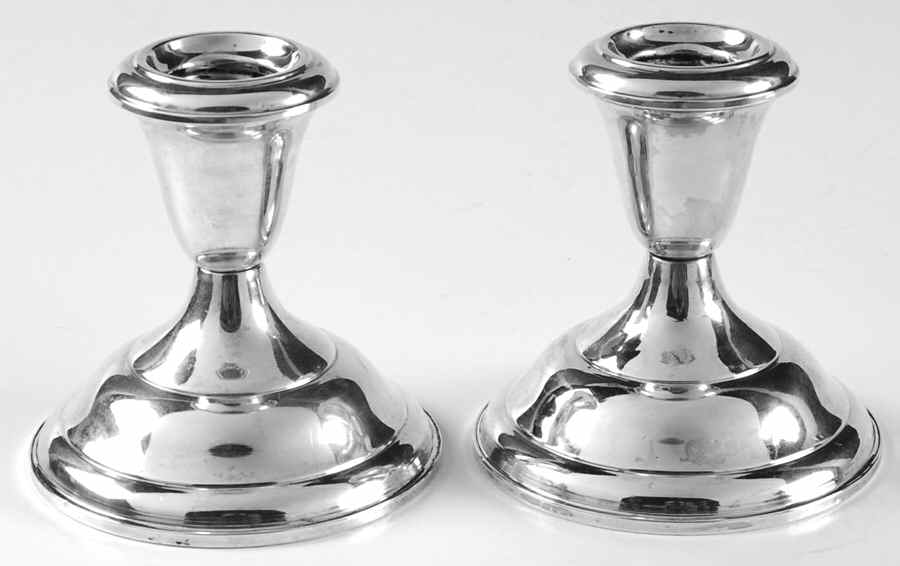 Sterling Candlesticks Pair of Weighted Candleholders by Empire Silver Co-1