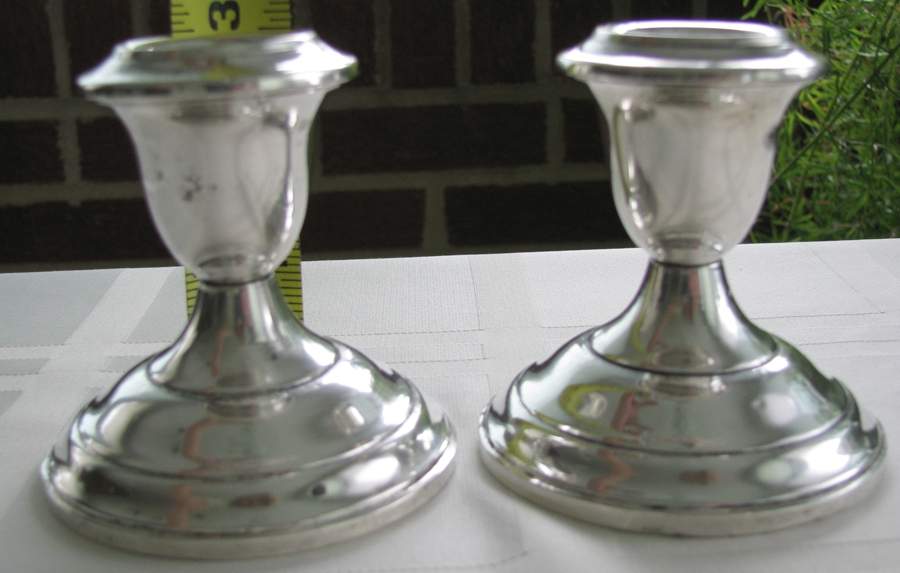 Sterling Candlesticks Pair of Weighted Candleholders by Empire Silver Co-1