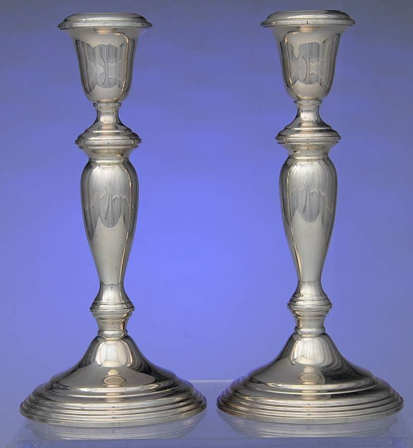 Sterling Candlesticks Pair of Weighted Candlesticks by Empire Silver Co-1