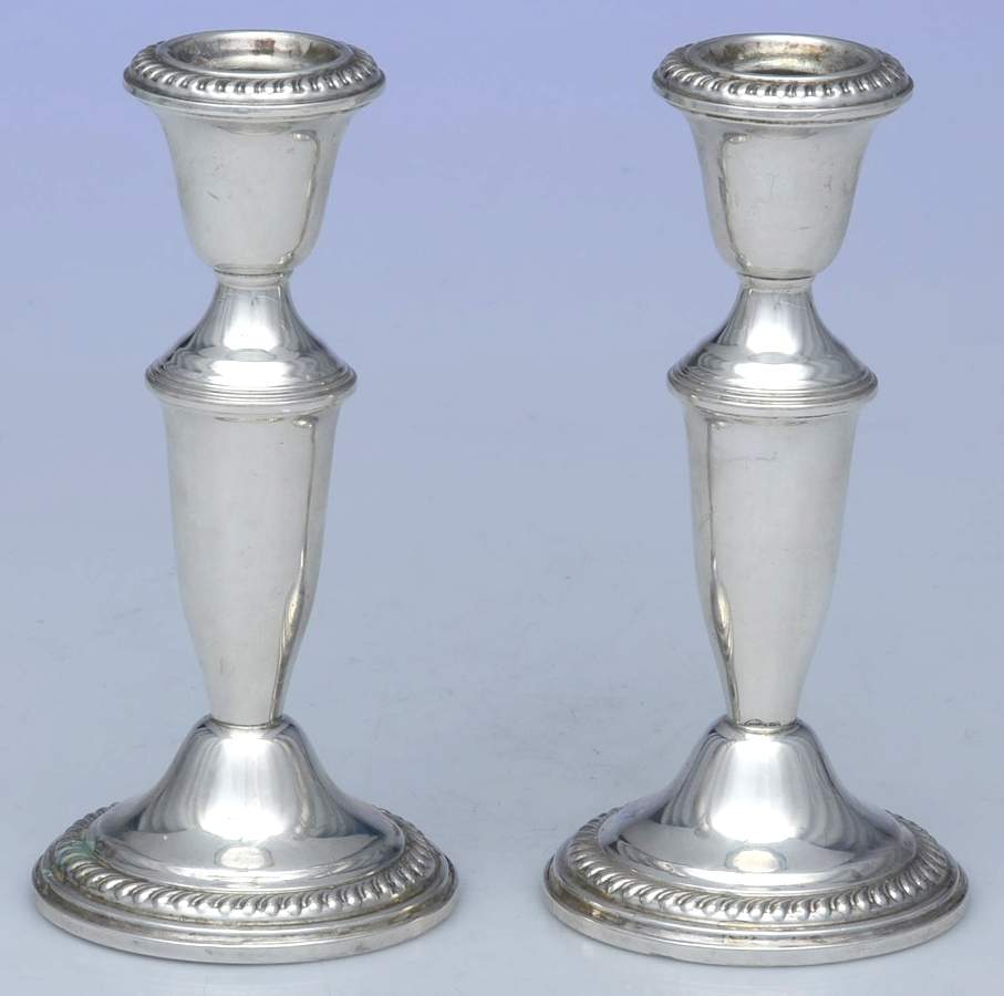 Sterling Candlesticks Pair of Weighted Candlesticks by Empire Silver Co-1