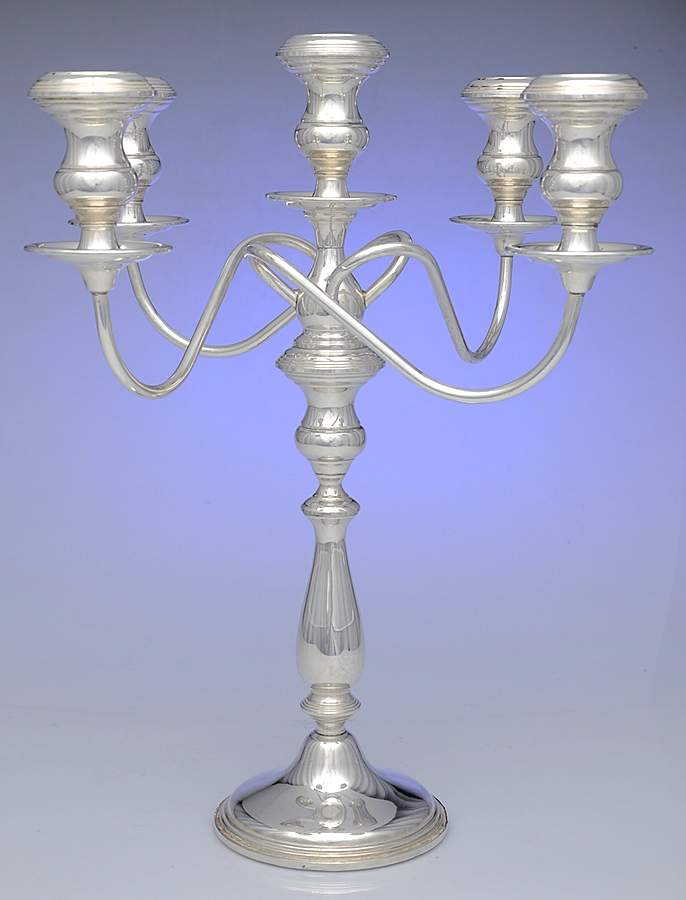 Sterling Candlesticks Weighted 5 Light Candelabra by Empire Silver Co-1