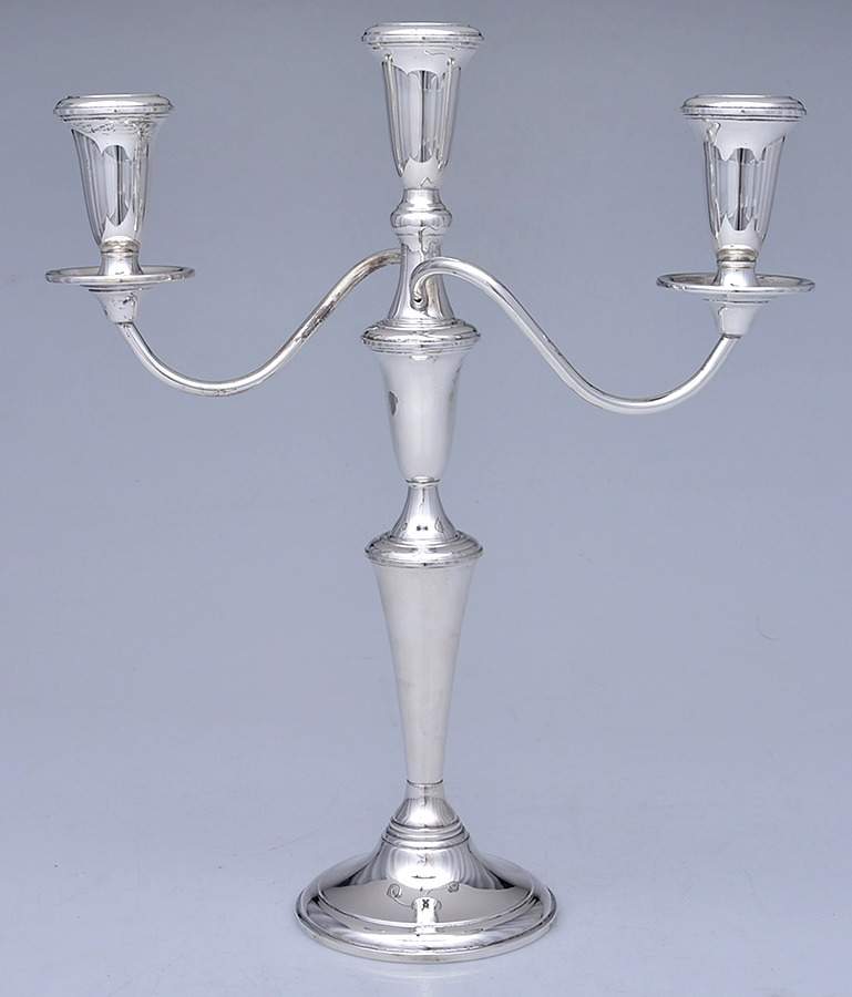 Sterling Candlesticks Weighted 3 Light Candelabra by Empire Silver Co-1