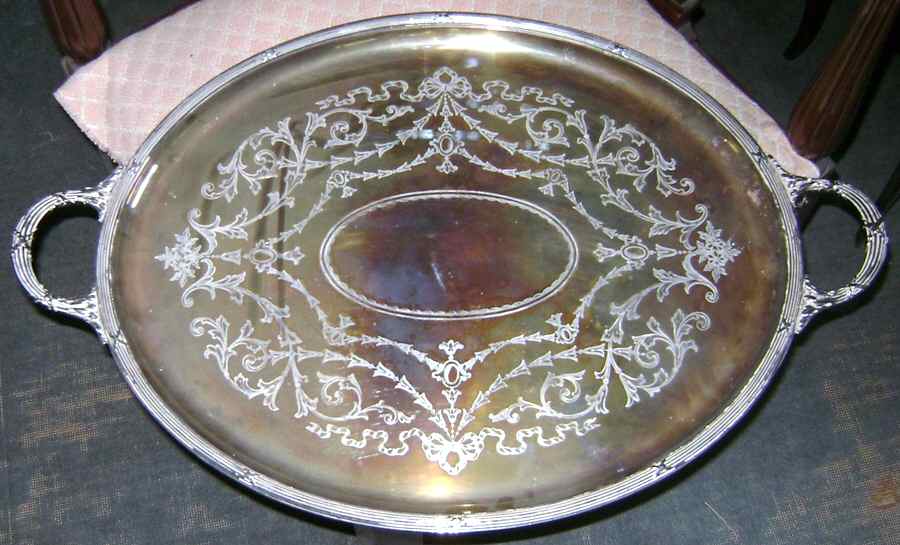 20070 (Silverplate, Hollowware) Silverplate Waiter Tray by Elkington-1