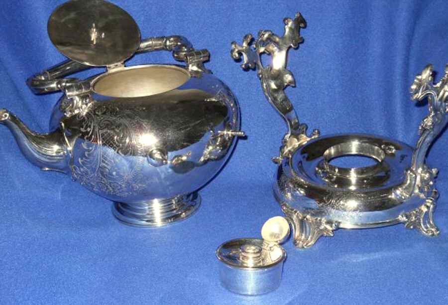 3232 (Silverplate, Hollowware) Kettle, Stand & Burner by Elkington-1