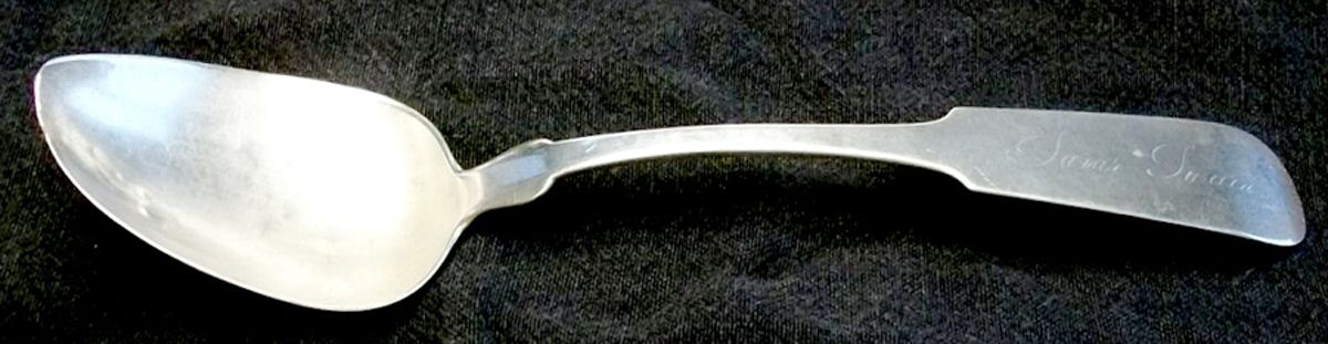 Coin Silver Flatware Tablespoon (Serving Spoon) by E & J Kelley-1