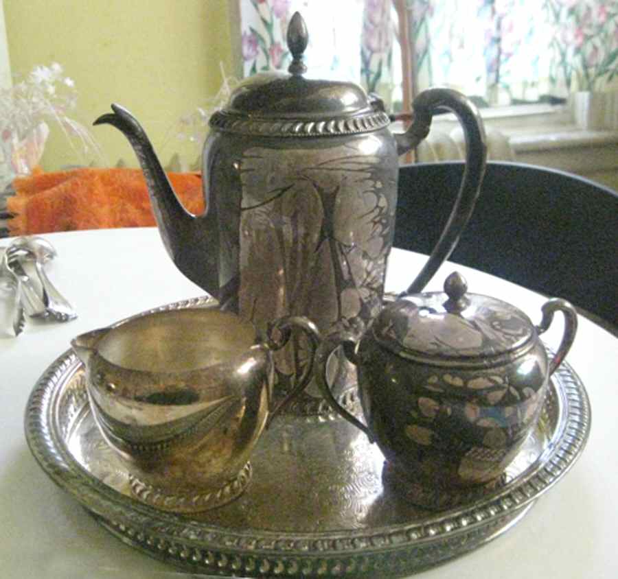 70G (Silverplate, Hollowware) Round Silverplate Tray by English Silver Mfg Co.-1