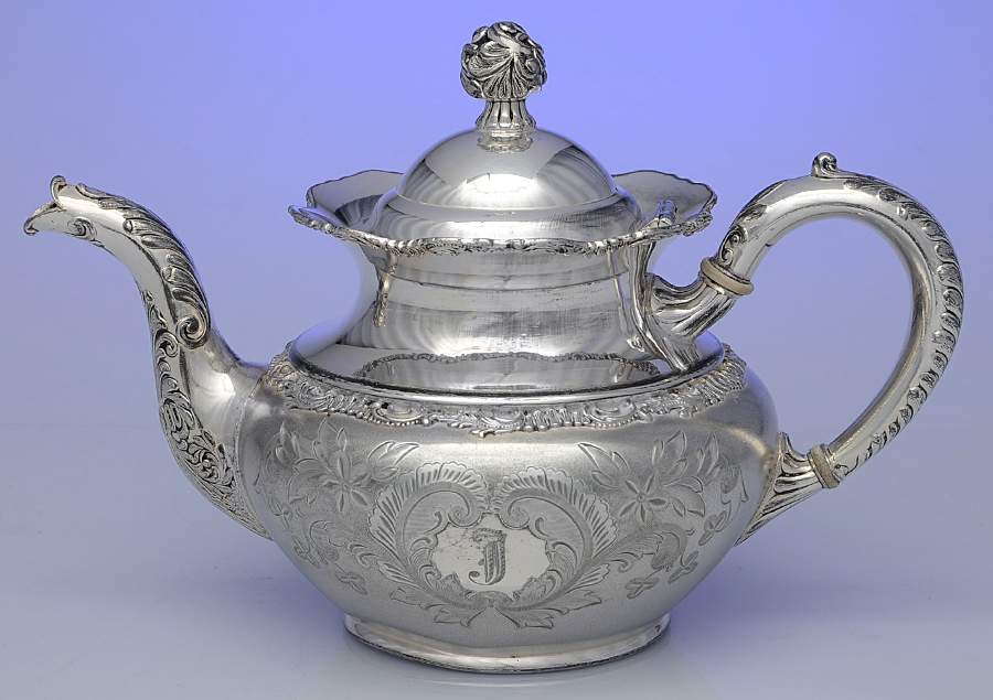 45 (Silverplate, Hollowware) Silverplate Teapot by EG  Webster-1