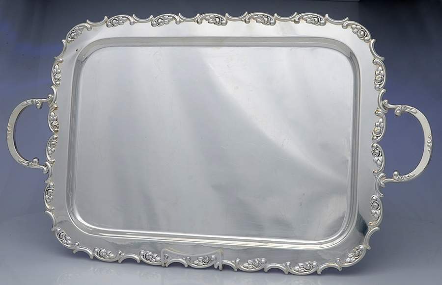 EUF8 (Silverplate, Hollowware) Large Silverplate Waiter Tray by Eugen Ferner-1