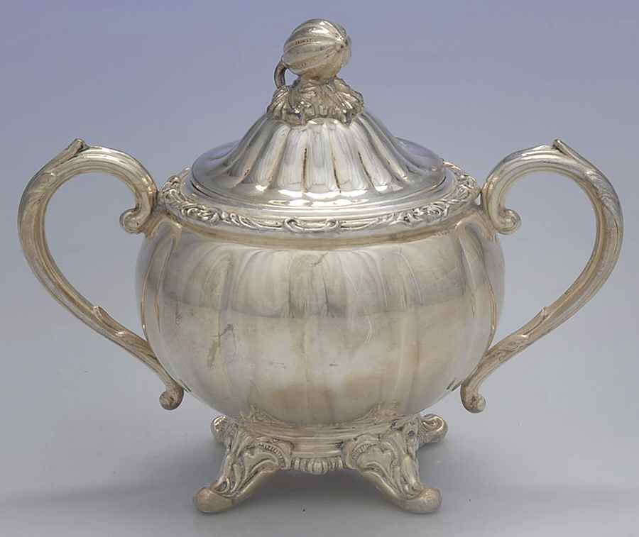 ENV6 (Silverplate, Hollowware) Sugar Bowl & Lid by English Silver Mfg Co.-1