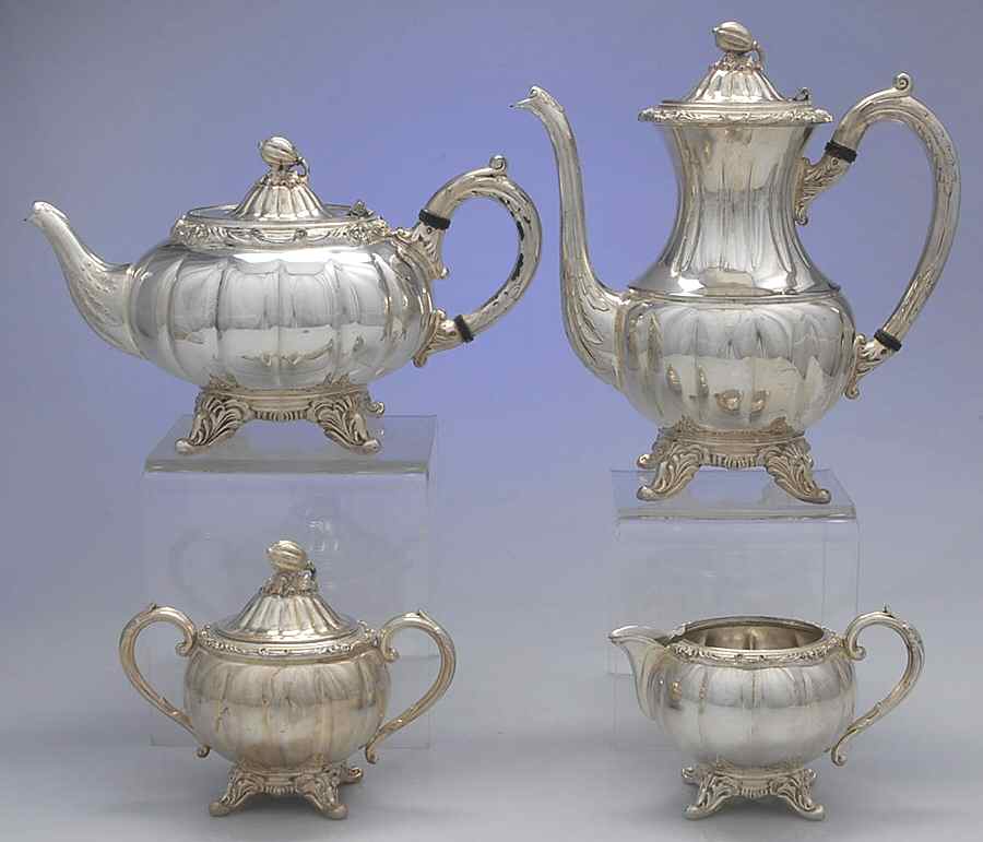 ENV6 (Silverplate, Hollowware) (4 Piece) Silverplate Tea Set by English Silver Mfg Co.-1