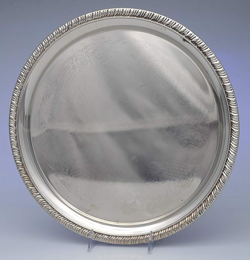 Silverplate Hollowware 14" Round Tray by Elegance Silver-1