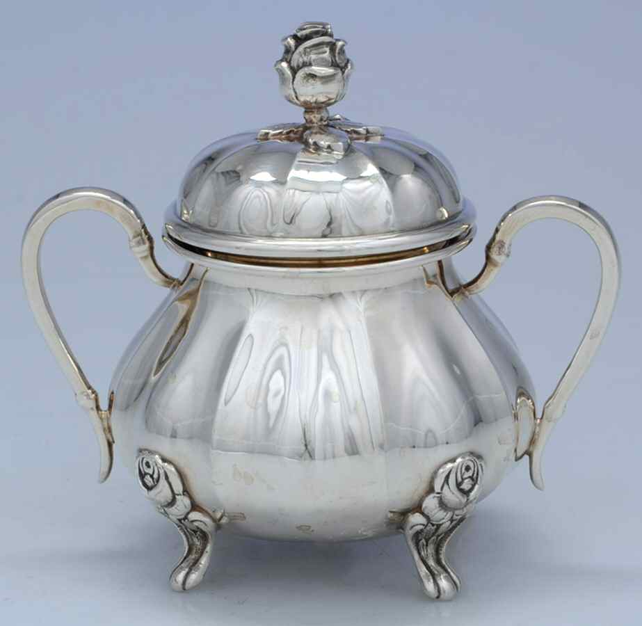 EUF2 (Sterling, Hollowware) Sugar Bowl & Lid by Eugen Ferner-1