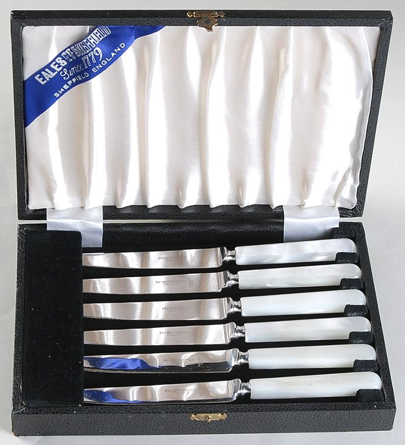 Stainless Flatware (Set of 6) Individual Steak Knife by Eales 1779 (Leonard Silver)-1