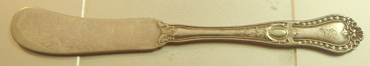 Marie Antoinette (Silverplate, 1900) Flat Handle Butter Spreader by National Silver Co-1