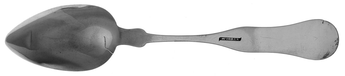Coin Silver Flatware Tablespoon (Serving Spoon) by Ebenezer Ferren Jr-3