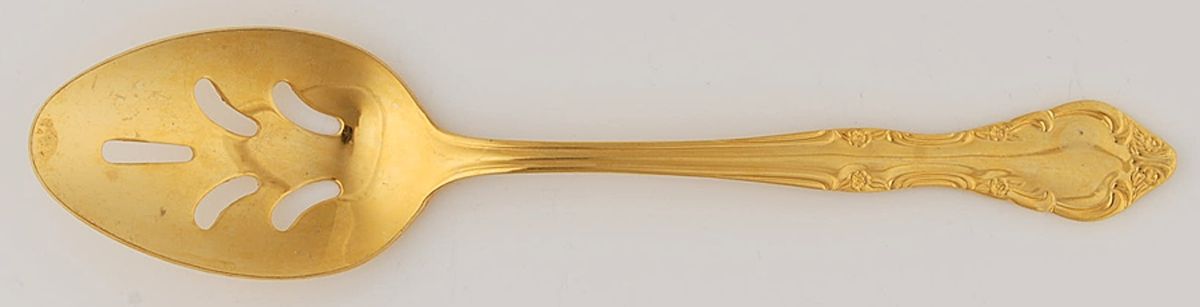 ESI20 (Gold Electroplate) Pierced Tablespoon (Serving Spoon) by Estia-1
