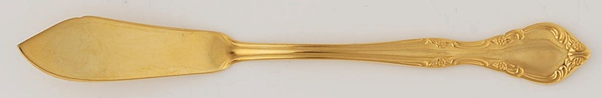 ESI20 (Gold Electroplate) Flat Handle Master Butter Knife by Estia-1
